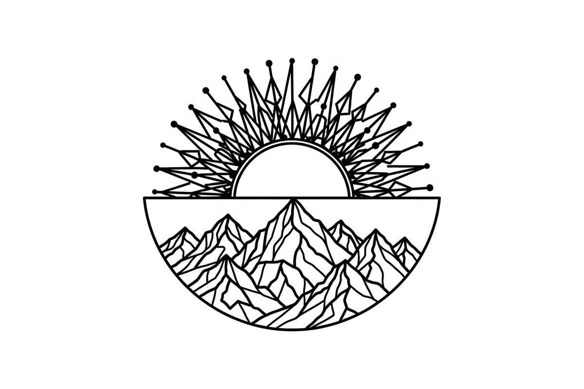 Mountain Sun Circle Design Bundle, an Illustration by Creativeshirt (Photo 20 of 31)