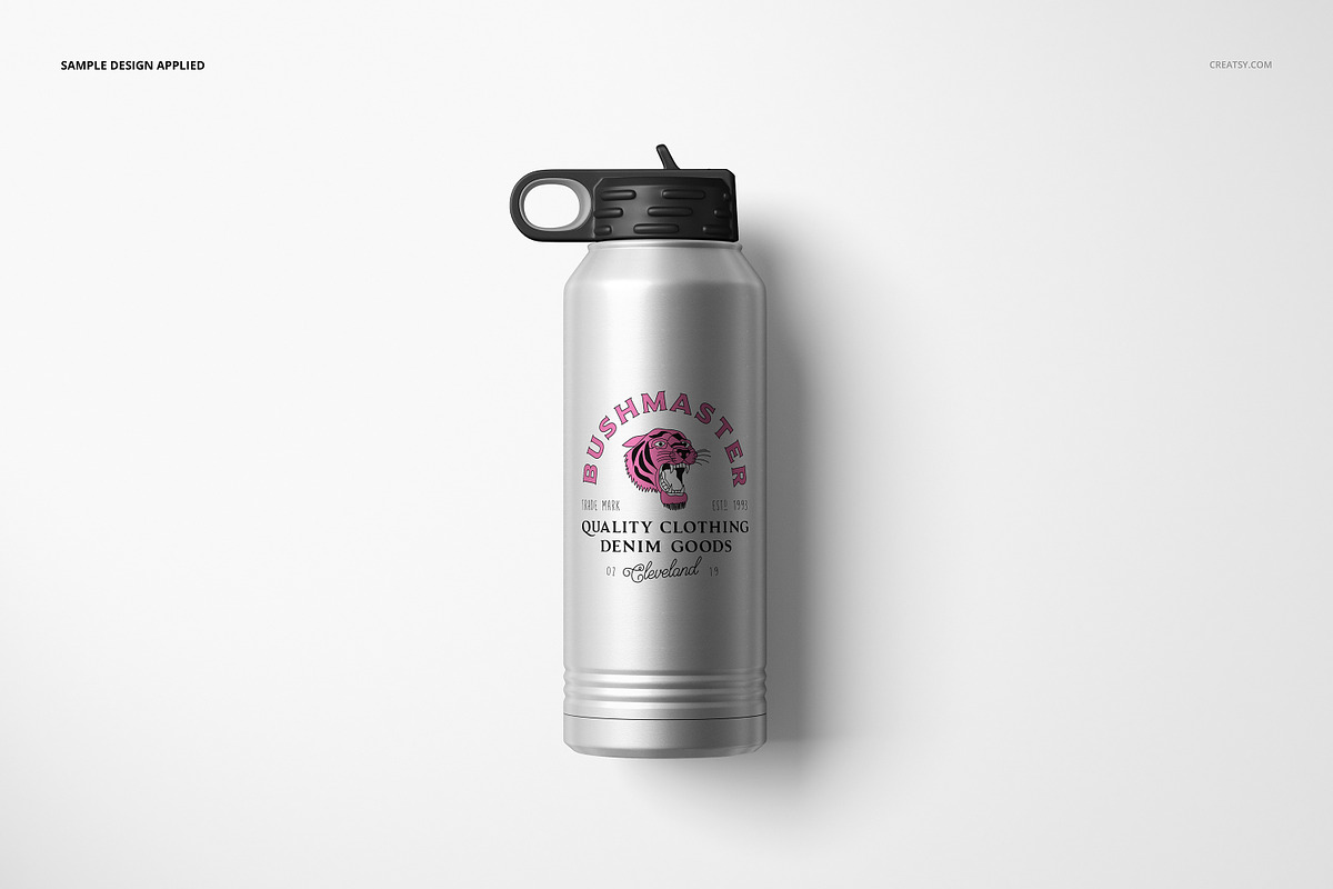 S. Steel 32 oz. Water Bottle Mockup, a Product Mockup by creatsy5 (Photo 4 of 12)