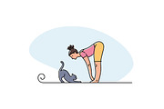 Yoga practice & cat illustration set, a Healthcare Illustration by tetiana.svirska (Thumbnail 2 of 17)