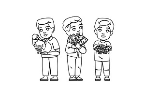 save kid money boy vector, a Person Illustration by pikepicture