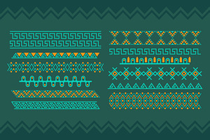 12 Aztec Pattern Lines