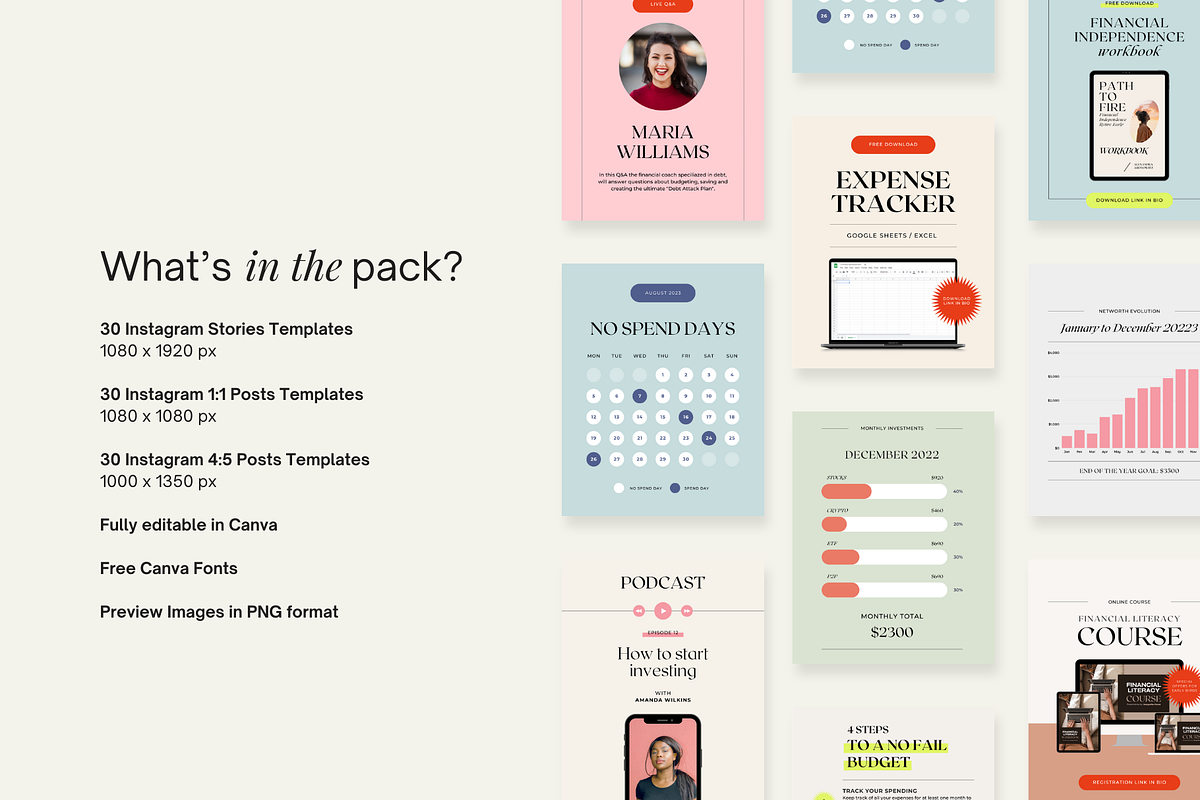 Financial Coach Instagram Pack Canva, a Social Media Template by Studio Mindu (Photo 2 of 10)