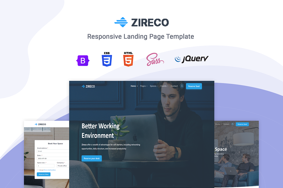 Zireco - Responsive Landing Page Tem, a Bootstrap Template by Pichforest Studio