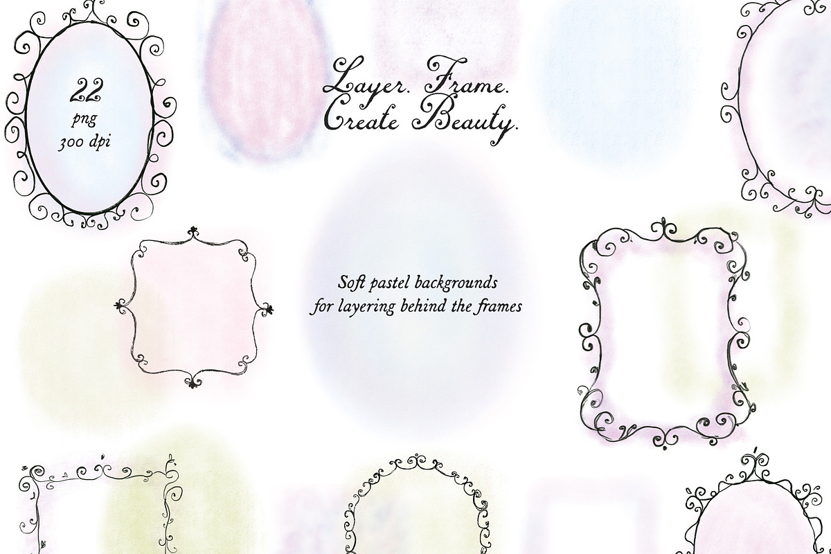 Curly Frames: Whimsical Borders, an Object Graphic by lerinartstudio (Photo 5 of 12)