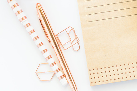 Styled Photo - Rose Gold Stationery, a Business Photo by Savvy Stock Shop