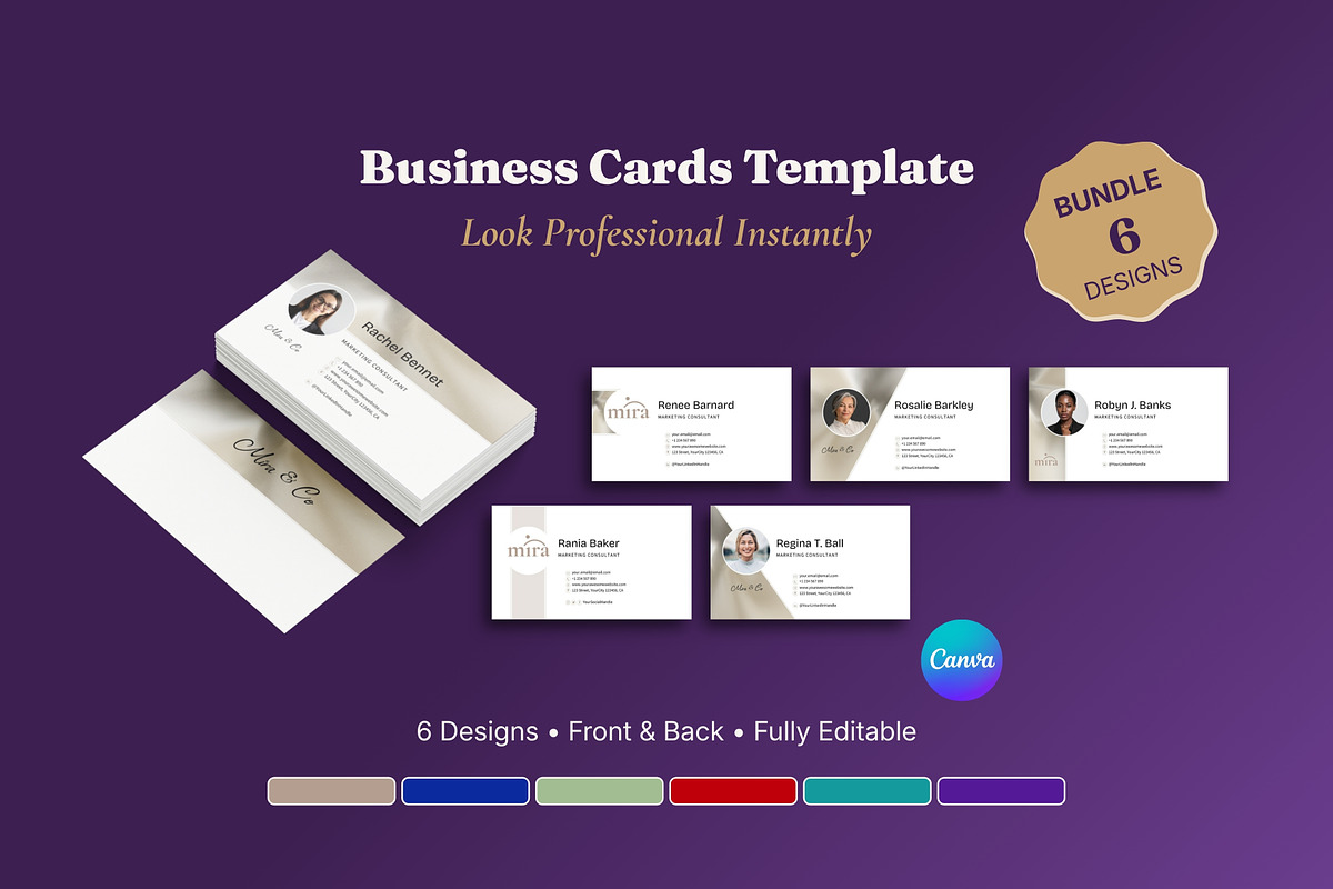 Business Card Templates 6 Designs, a Business Card Template by B2 Studio (Photo 1 of 18)