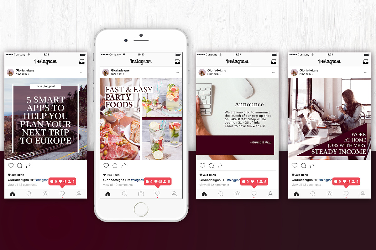 Gloria | Instagram templates pack, a Social Media Template by Nassiie (Photo 4 of 5)
