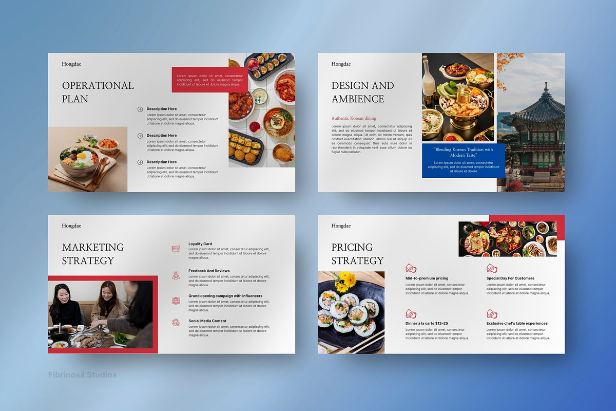 Korean Restaurant Google Slides preview 3