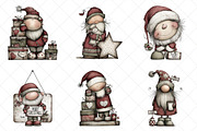 Whimsical Santa Clipart, an Illustration by SinaCreation (Thumbnail 2 of 6)