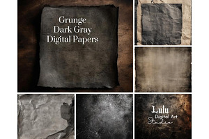 Grunge Dark Gray Digital Papers-21