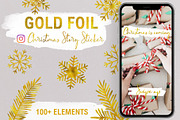Gold Foil X-Mas Instagram Sticker, a Social Media Template by U + Me Studio (Thumbnail 1 of 12)