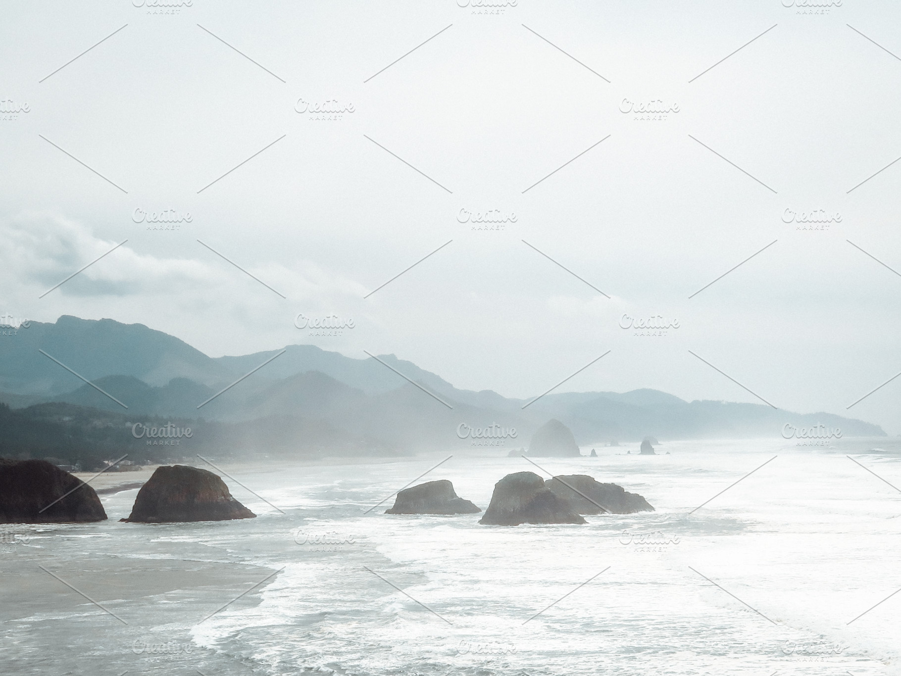 Cannon Beach - White Caps, a Nature Photo by Fresh Pressed Fonts