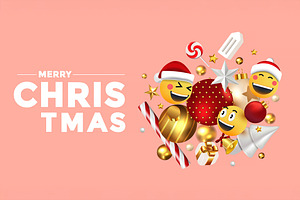 Merry Christmas Emoji Poster