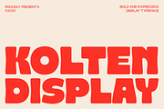 Kolten - Bold Chunky Display Font, a Sans Serif Font by roomspace creative lab (Thumbnail 1 of 8)