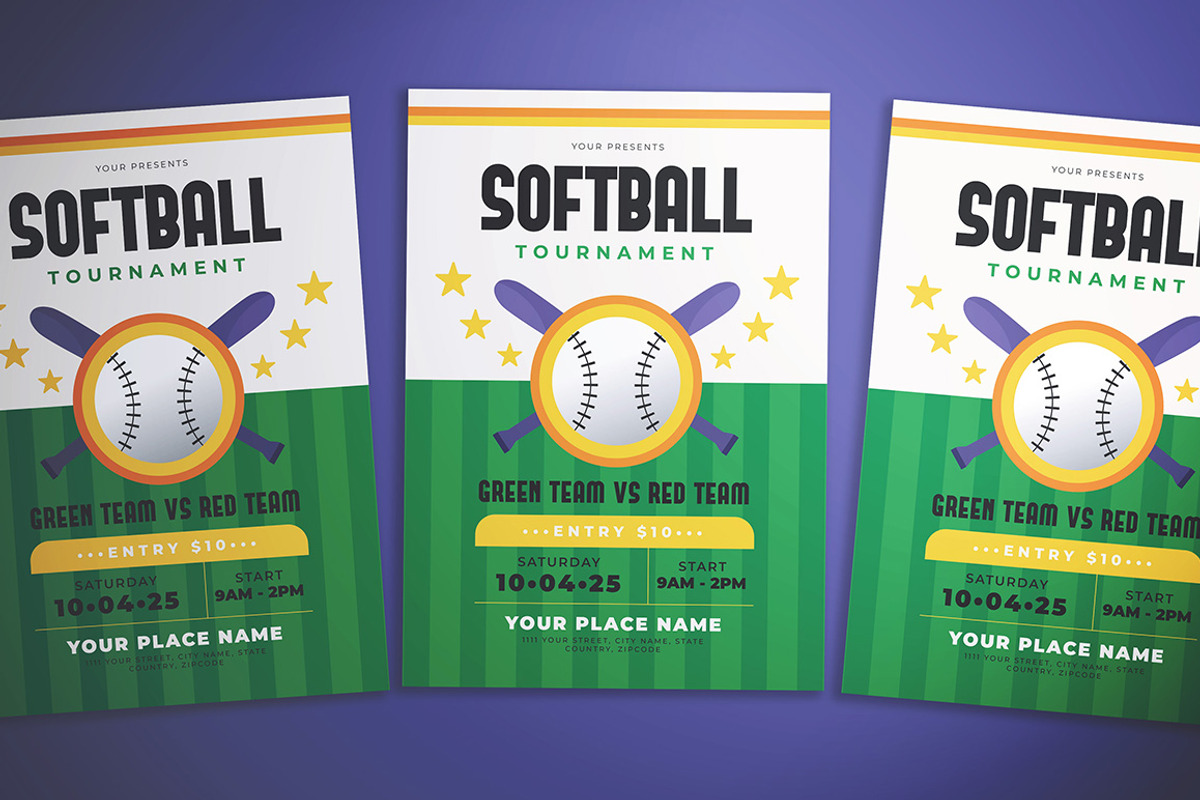 Softball Flyer, a Flyer Template by Gumico Studio.