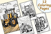 Transport Vehicles Coloring Pages, a Transportation Illustration by Catchy Ideaz (Thumbnail 1 of 3)
