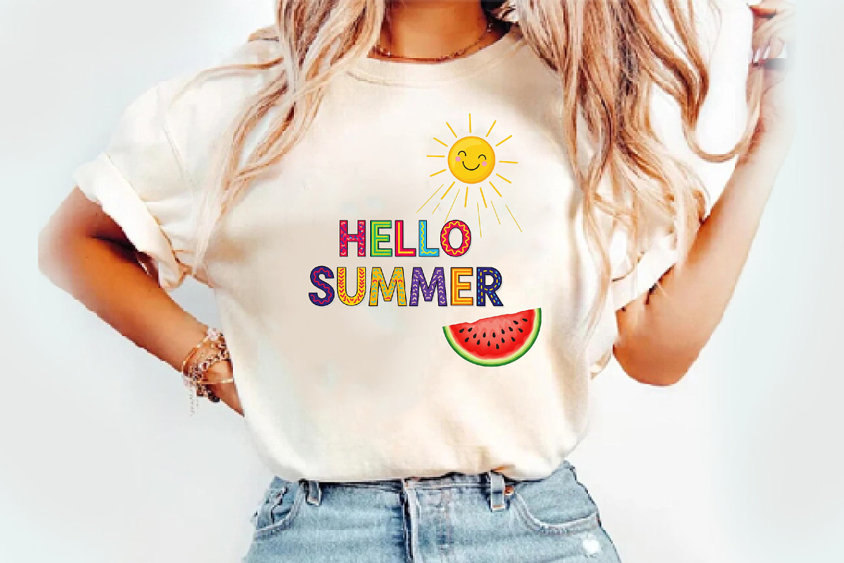 Hello Summer sublimation, an Illustration by Watercolor design (Photo 2 of 3)