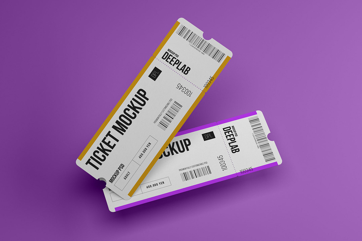 Tickets Mockup Set - 17 styles, a Print Template by Deeplab (Photo 6 of 20)