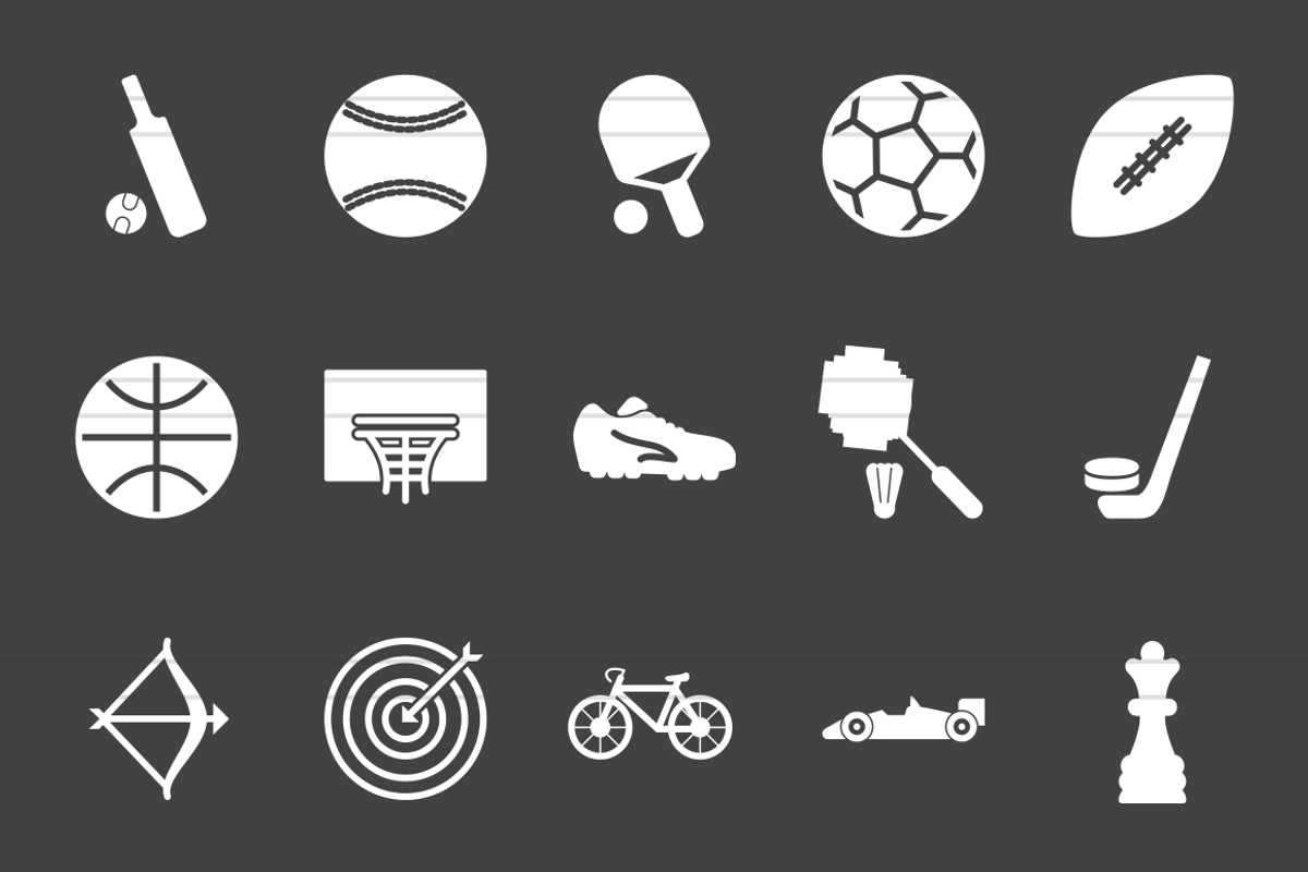 50 Sports Glyph Inverted Icons preview 2