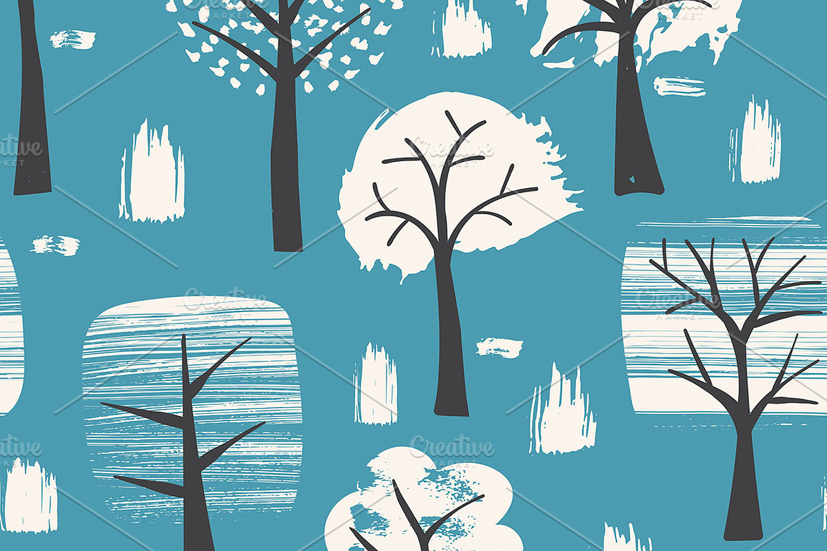 Vector Set of Winter Trees, a Pattern Graphic by alexmakarova (Photo 3 of 4)