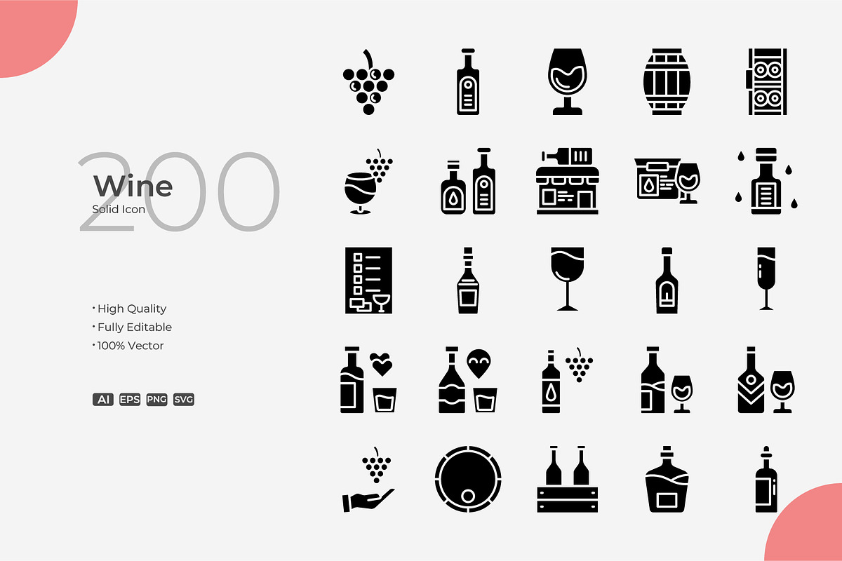 Wine Solid Icons, a Solid Icon by Bloodline