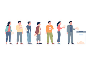 Voting waiting line. People with, a Person Illustration by LadadikArt