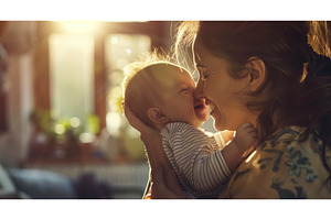 Mother Holding Newborn Baby