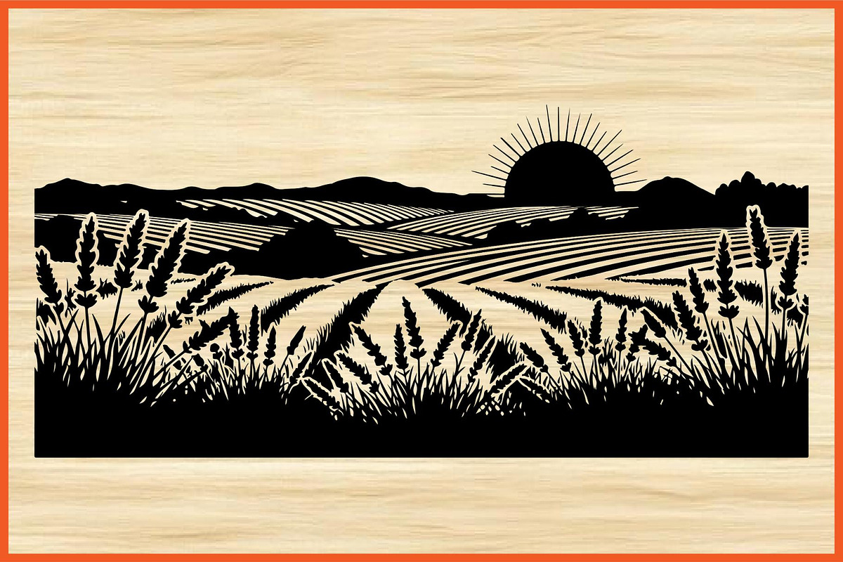 Rural Landscape Silhouette Bundle, an Object Illustration by Designer_Momina (Photo 6 of 8)