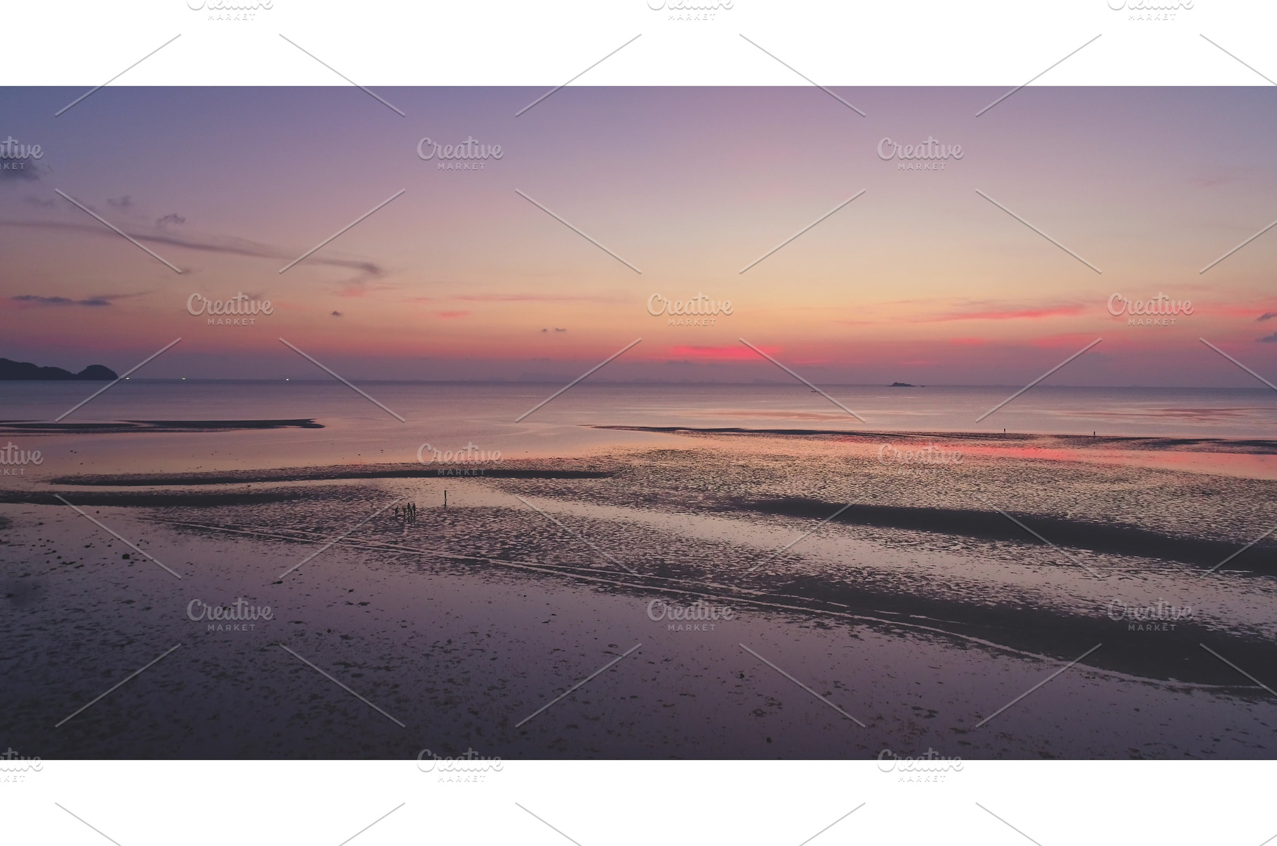 Beautiful sunset over serene tidal, a Nature Photo by Goinyk