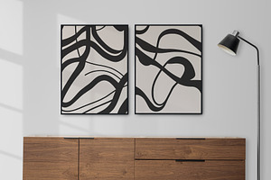 Black And White Line Art Painting