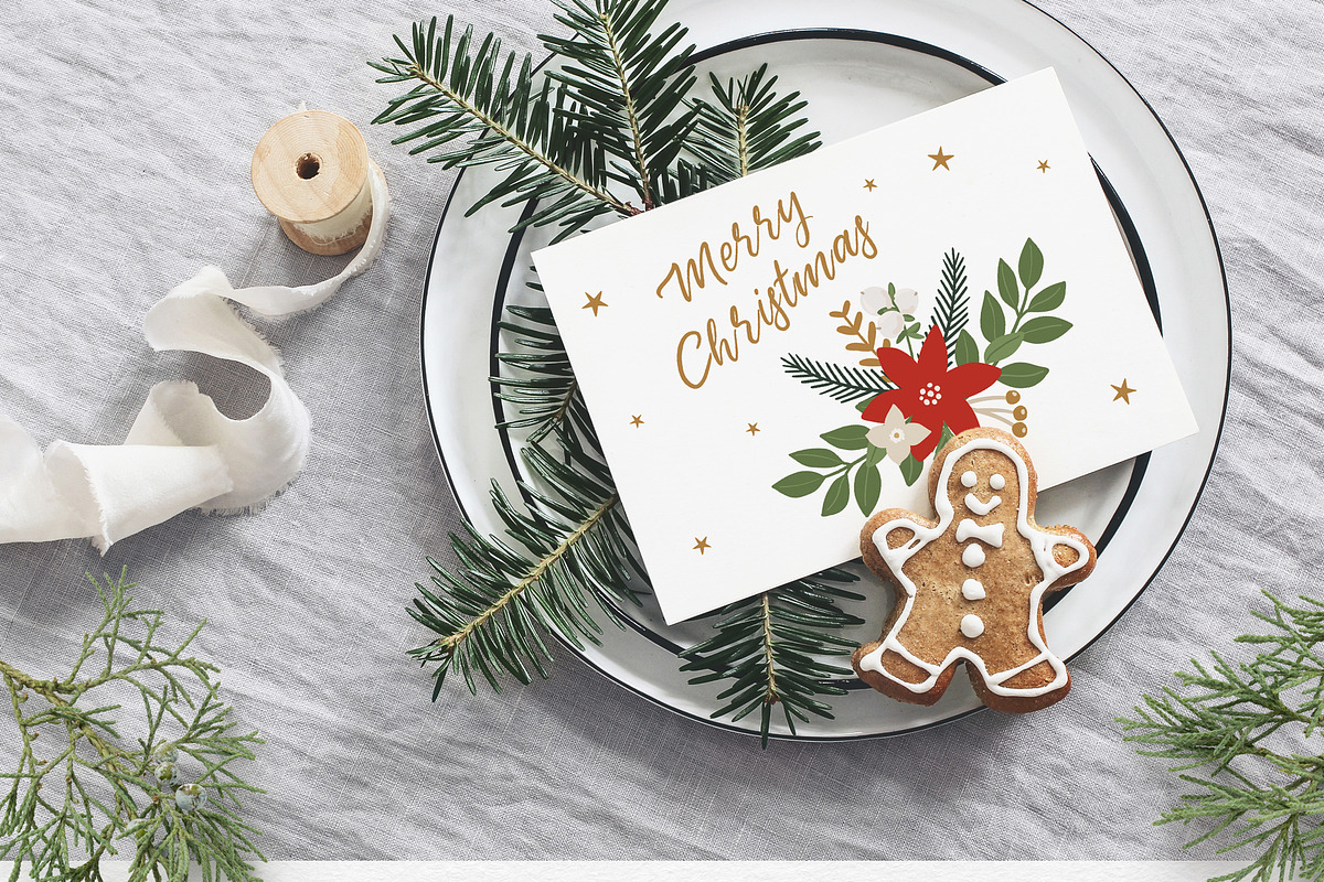 White Beige Boho Christmas, a Decorative Illustration by Cozy pattern shop (Photo 8 of 12)