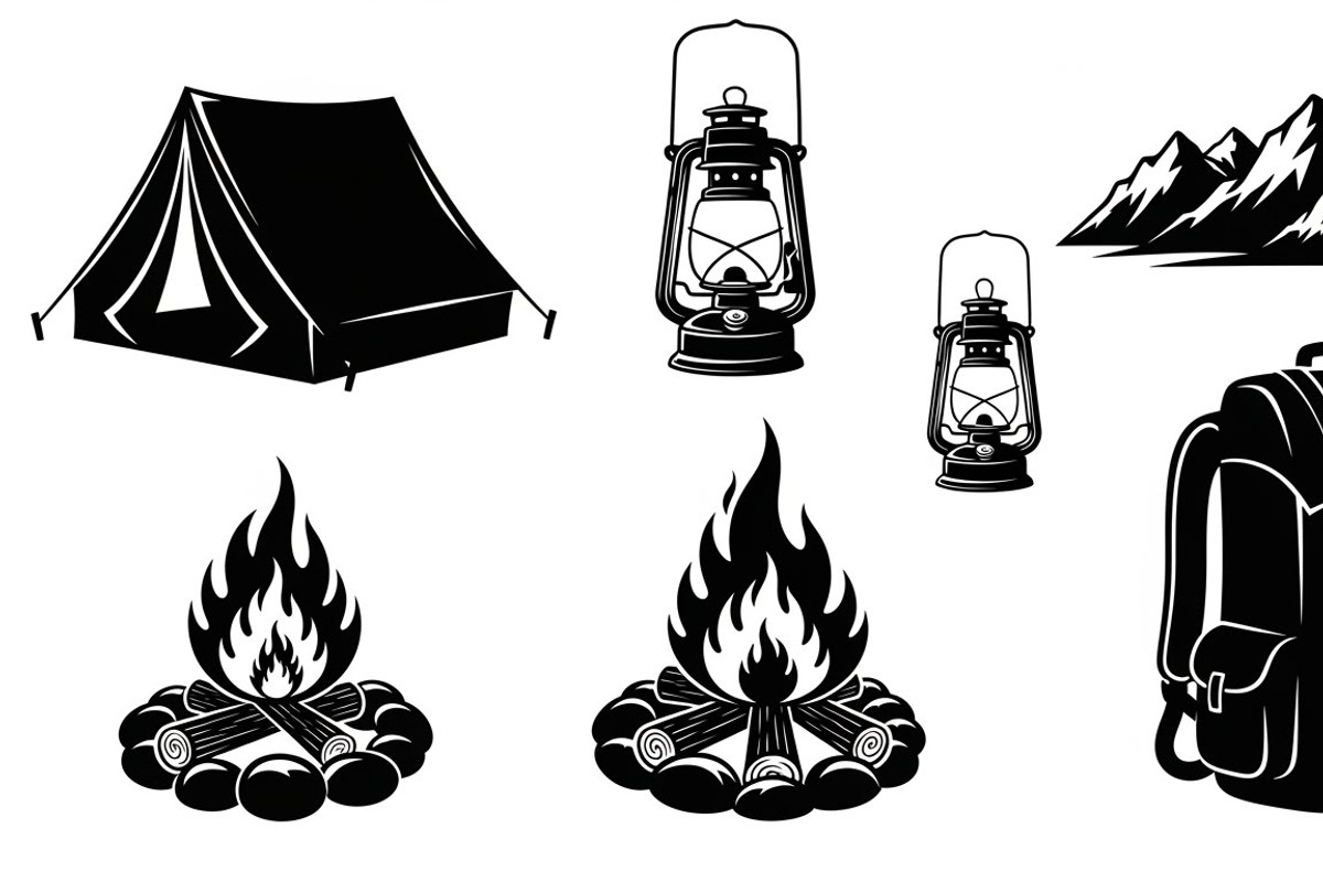 Camping Adventure Silhouette Icon, an Illustration by Artivon (Photo 41 of 51)