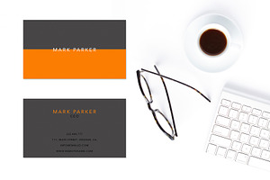 Simple Elegant Orange Business Card