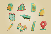 3D Education Icons Set, an Object 3D Model by Kmg Design (Thumbnail 2 of 2)