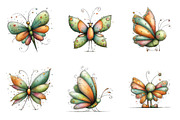 Whimsical spring butterfly clipart, an Illustration by SinaCreation (Thumbnail 4 of 11)