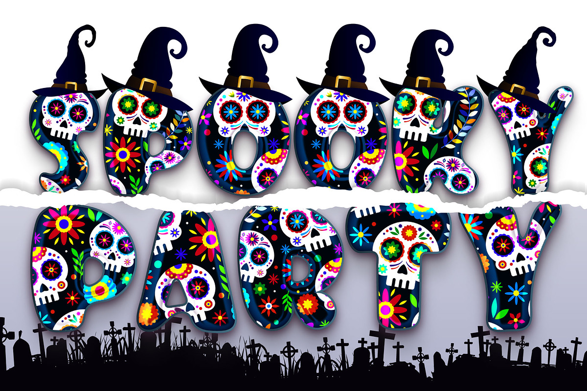 Skull Party Font, a Sans Serif Font by Nobu Collections (Photo 4 of 7)