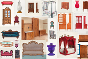 400+ Antique Furniture Kitchenware, a Decorative Illustration by Digital Museum (Thumbnail 1 of 10)