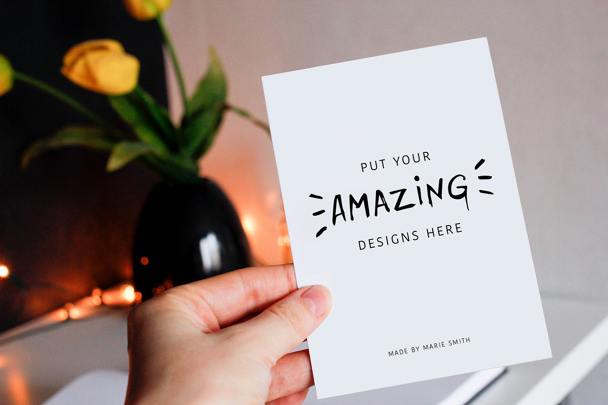 7 Mockups for Postcards & Drawing, a Product Mockup by Marie Smth (Photo 1 of 9)
