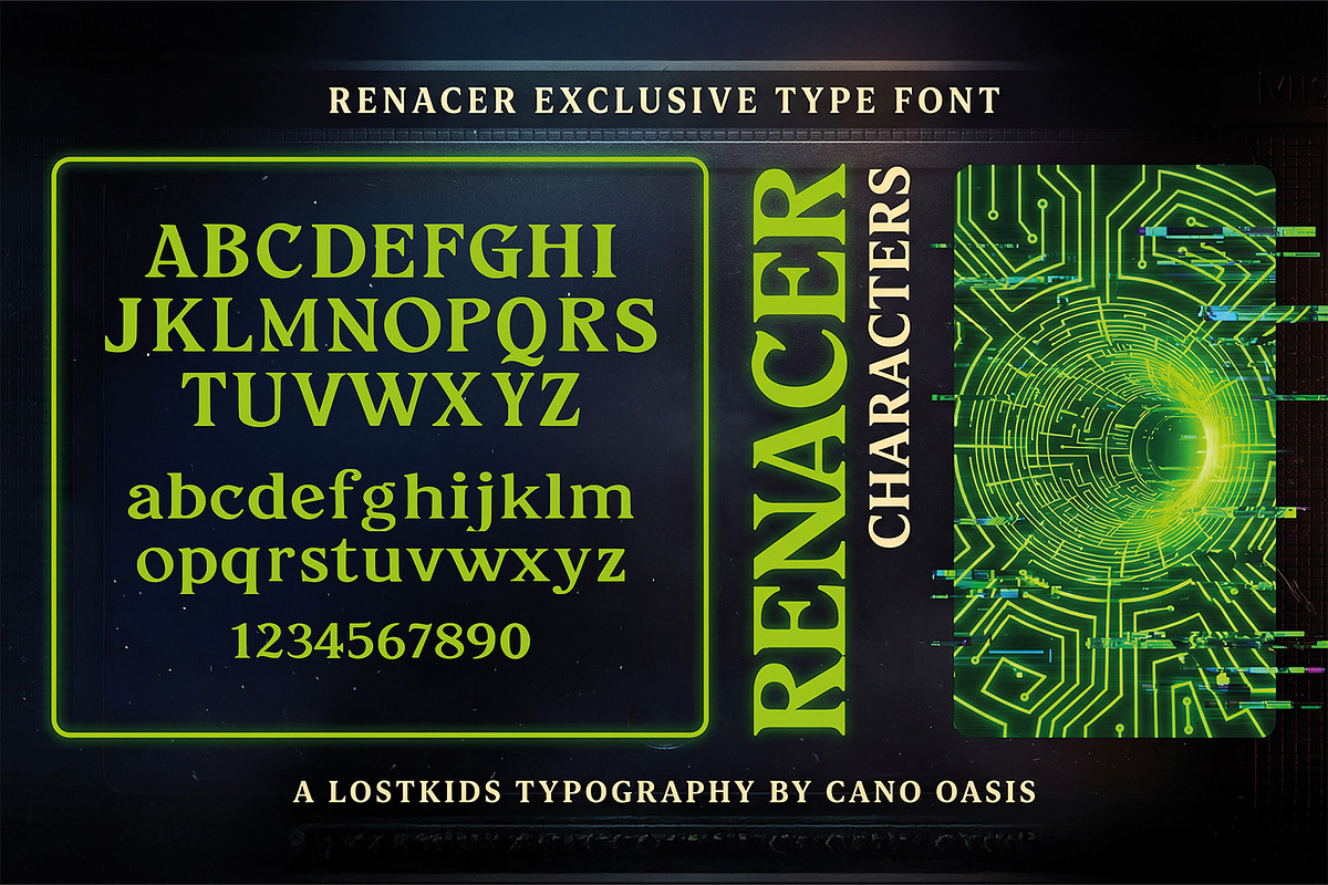 RENACER | Future serif Font, a Slab Serif Font by Lostkids (Photo 5 of 6)