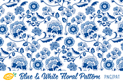Blue & White Floral Pattern Bundle, a Pattern Graphic by LemonDesign (Thumbnail 9 of 13)