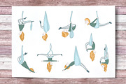 Aerial Yoga Poses Set, a Healthcare Illustration by CARROTDESIGN (Thumbnail 2 of 4)