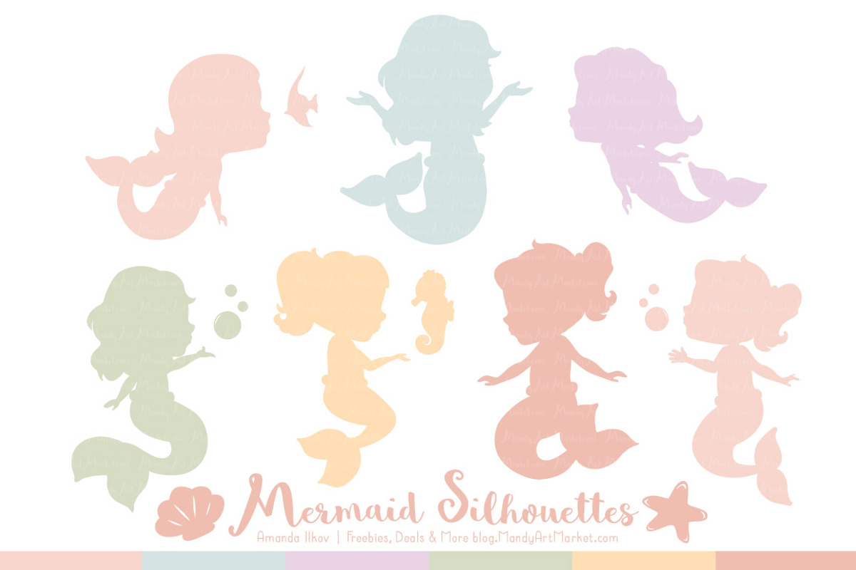 Grandmas Garden Girl Mermaid Clipart, an Illustration by Amanda Ilkov (Photo 1 of 3)