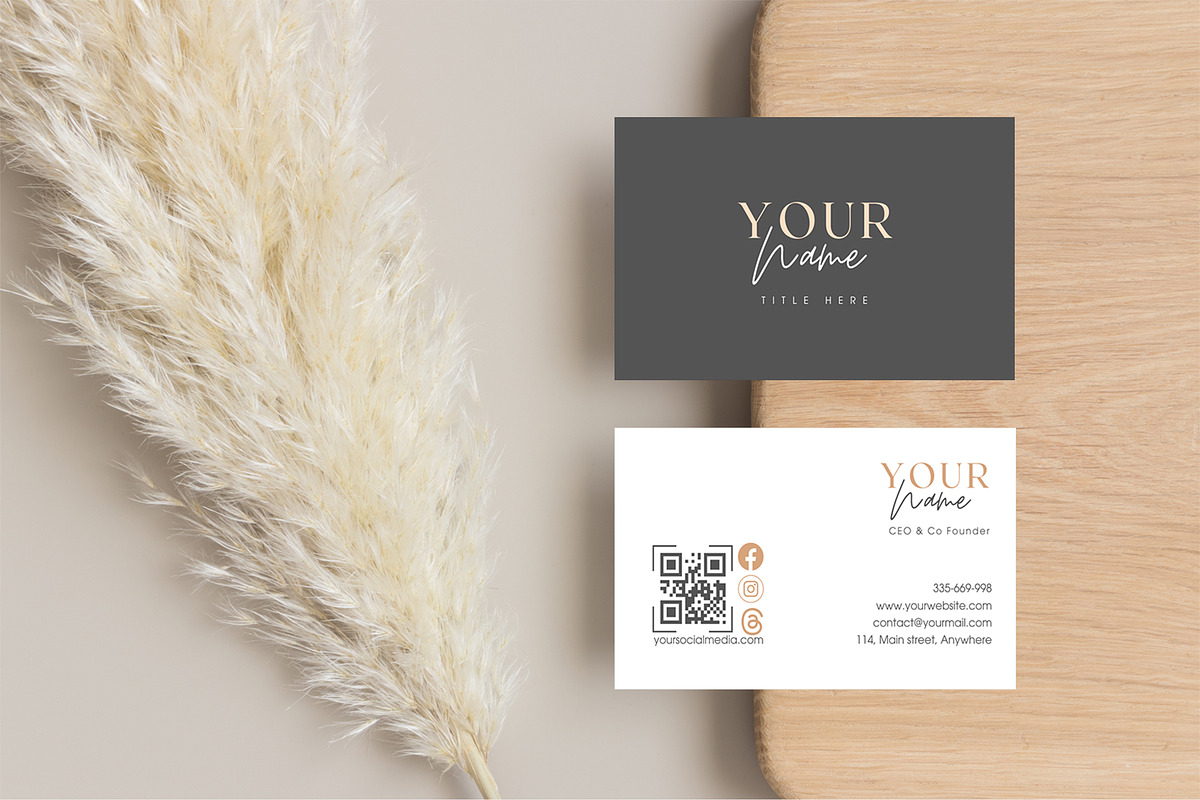 Business Card Template Canva QR Code, a Business Card Template by FakhiiDesigns (Photo 3 of 4)
