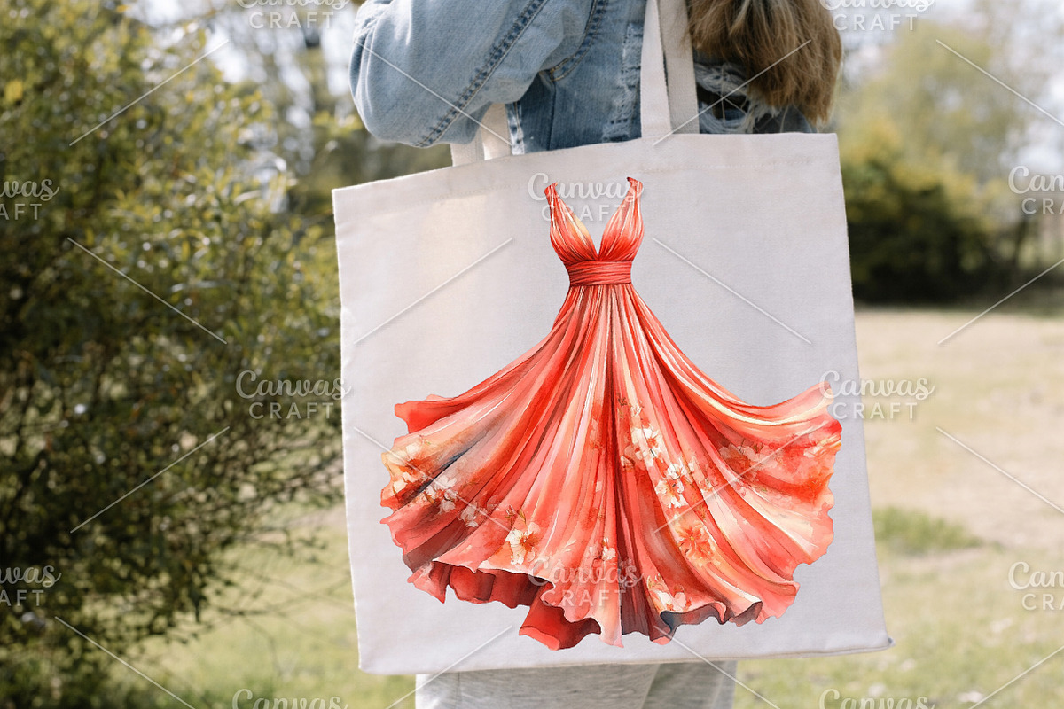 Watercolor Summer Dress Clipart PNG, an Illustration by Canvas Craft (Photo 6 of 7)