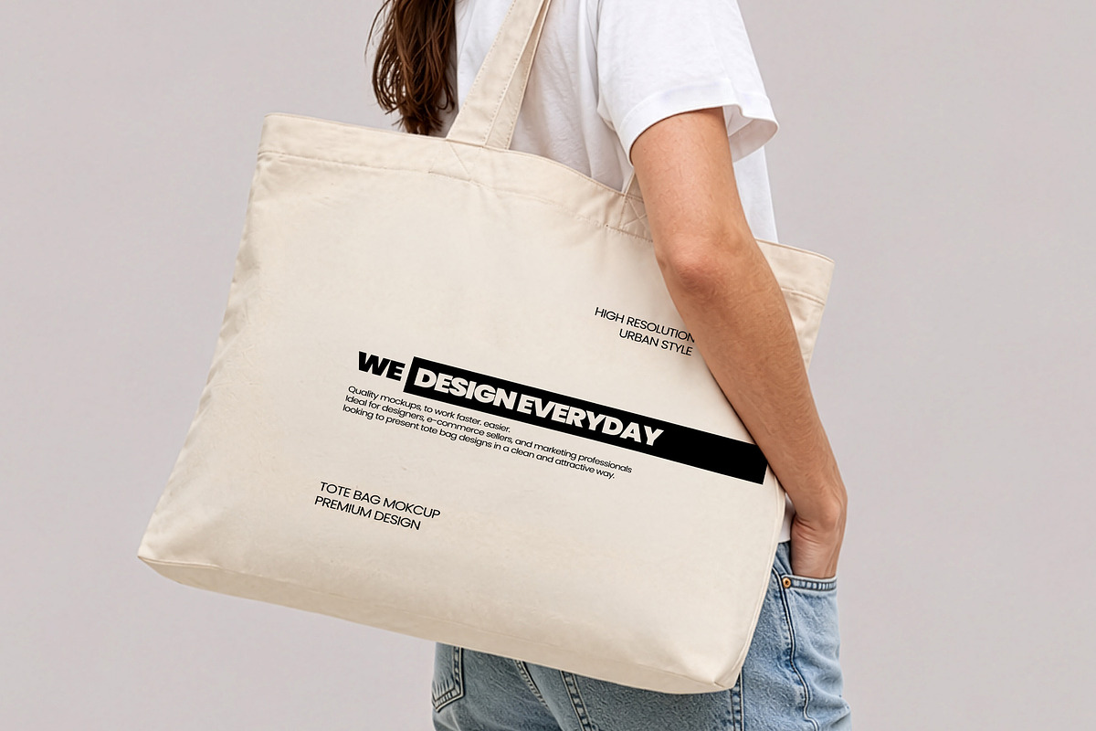 Tote Bag Mockup, a Packaging Mockup by We Design Everyday (Photo 6 of 6)