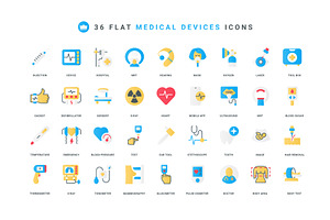 Medical devices hospital icons, an Object Illustration by Lemberg Vector