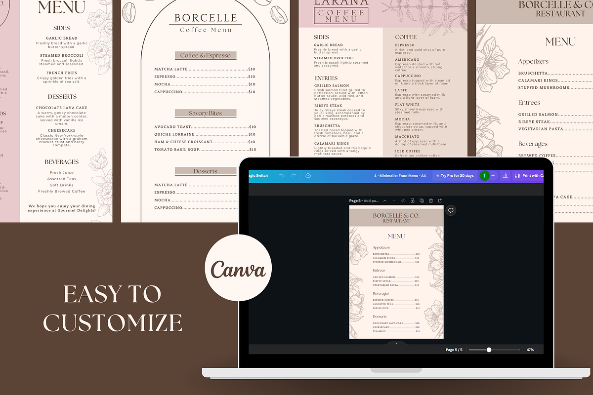 4 Elegant Menu Restaurant Templates, a Templates & Theme by TemplateCastleStore (Photo 8 of 10)