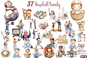 Baseball Family clipart, an Illustration by DreamCafeArt (Thumbnail 1 of 7)
