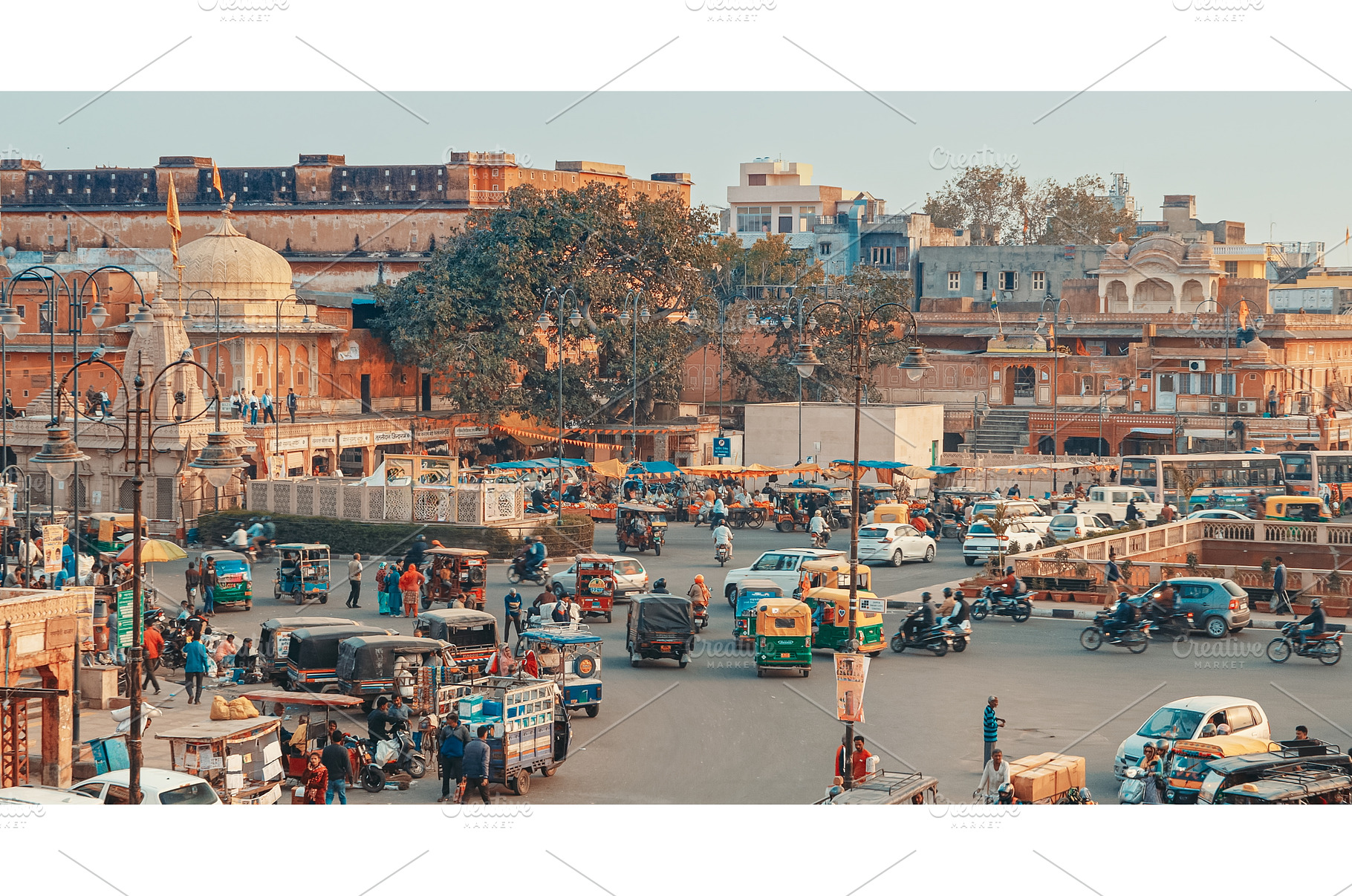 Jaipur, Rajasthan, India. Traffic On, a Transportation Photo by Our Amazing World