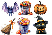 Happy Halloween Collection Clipart, a Work Illustration by cherrydesign (Thumbnail 3 of 4)
